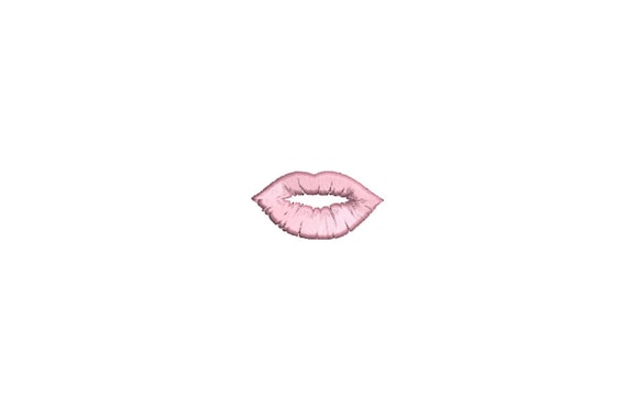 ITH Machine Embroidery Whimsical Pink Lips Mini Machine Embroidery File design 4x4 inch hoop - Lips  Embroidery Design
