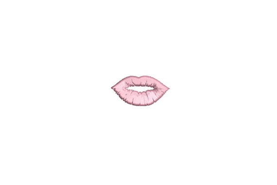 ITH Machine Embroidery Whimsical Pink Lips Mini Machine Embroidery File design 4x4 inch hoop - Lips  Embroidery Design
