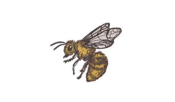 Bee Sketch embroidery file - Machine Embroidery File design - 4 x 4 inch hoop - Bee Embroidery Design