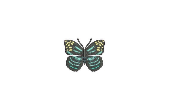 Turquoise Butterfly 3 Machine Embroidery File design 4x4 inch hoop - Mini 6cm