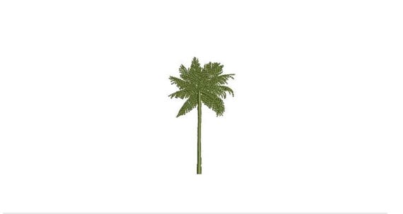 Palm Tree Machine Embroidery design - 3 x 3 inch hoop - Quick Palm Embroidery file