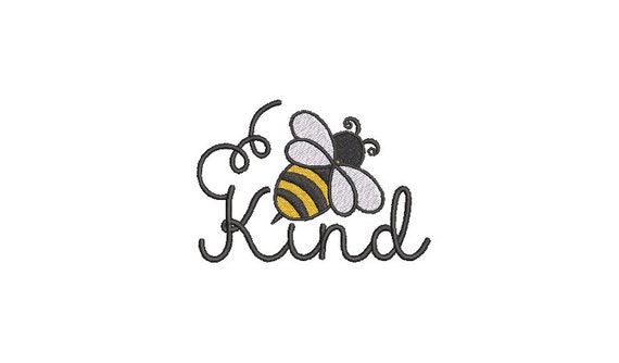 Bee Kind embroidery - Machine Embroidery File design - 4 x 4 inch hoop - Bee embroidery design