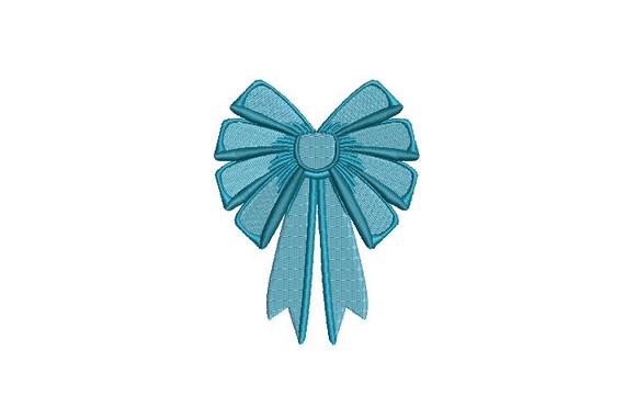 Festive Ribbon Bow Machine Embroidery File design - 4 x 4 inch hoop - Monogram Design - Bow embroidery Design