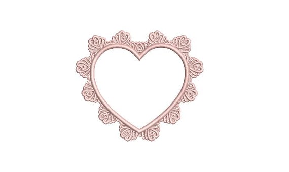 Lace Heart Embroidery File design - 4 x 4 inch hoop  - instant download - Wedding Embroidery Design - Bride File - #2