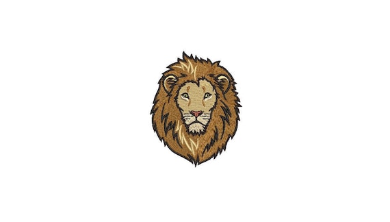 Lion Face Embroidery - Urban Modern Lion Machine Embroidery File design 4x4 inch hoop