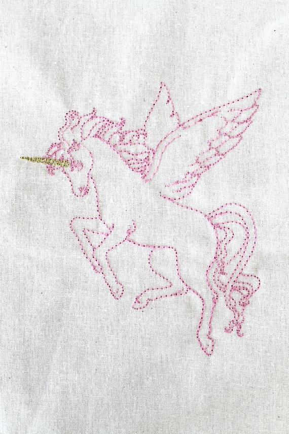 Pegasus Unicorn Embroidery Design -Machine Embroidery File design 5x7 hoop - instant download