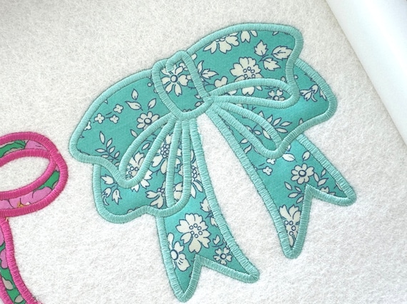 Draped Bow Applique Machine Embroidery File design 4x4 hoop