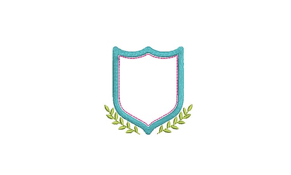 Vine Crest Machine Embroidery File design 3x3 inch hoop - 3 inch Monogram Frame