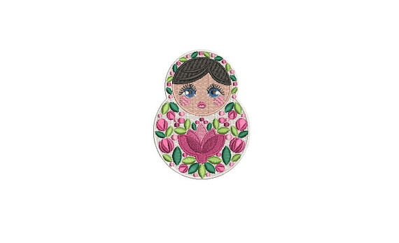 Babushka Doll Machine Embroidery File design - 4x4 inch hoop instant download - Machine Embroidery Doll