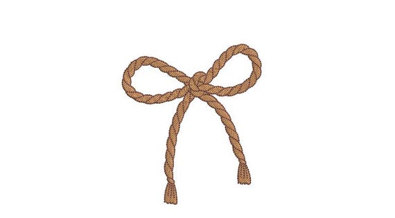 Western Rope Bow Machine Embroidery File design 4x4 inch hoop - instant download - Cowgirl Design