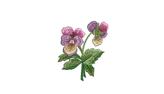 Pansies Machine Embroidery File design - 4x4 inch hoop  - Pansy Embroidery design