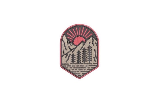 Nature Patch Embroidery Design - Hiking Embroidery Design -  Machine Embroidery File design 3 x 3 inch hoop