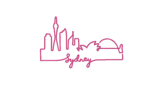 Australian Machine Embroidery File design - Sydney Embroidery Design - 5x7 hoop - Instant download