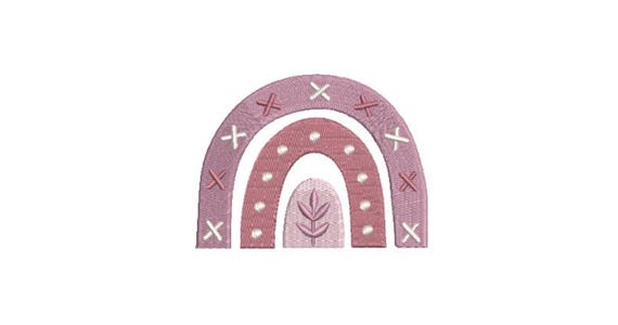 Folksy  Rainbow - Machine Embroidery File design - 4x4 inch hoop - Monogram Frame -  Rainbow Embroidery Design