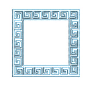 Greek Key Square Monogram Frame -  Machine Embroidery File design -  4x4 hoop - Square Border Frame