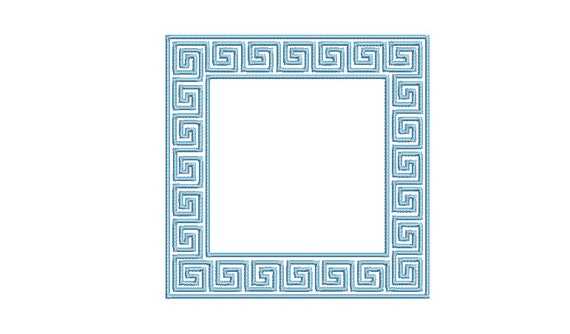Greek Key Square Monogram Frame -  Machine Embroidery File design -  4x4 hoop - Square Border Frame
