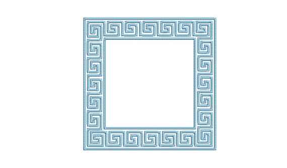 Greek Key Square Monogram Frame -  Machine Embroidery File design -  4x4 hoop - Square Border Frame