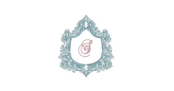 Baroque Luxe Scroll Frame - Machine Embroidery File design - 4x4 inch hoop - Monogram Frame