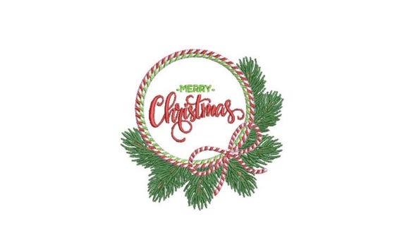 Christmas Bow Embroidery - Machine Embroidery File design - 4x4 inch hoop - Christmas Embroidery Design