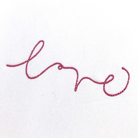 Handwritten LOVE  Machine Embroidery File design 4x4 inch hoop