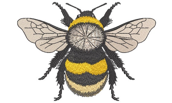 Bumblebee embroidery - Machine Embroidery File design - 8 x 8 inch hoop - Bee Embroidery Design