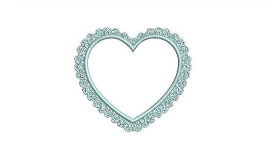 Lace Heart Embroidery File design - 4 x 4 inch hoop  - instant download - Wedding Embroidery Design - Bride File - #3