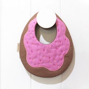 ITH In de hoepel Baby DONUT Bib Machine borduurwerk bestand ontwerp 8 x 12