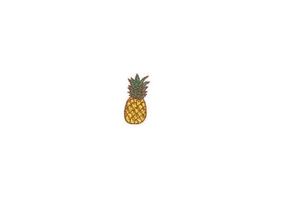 Mini Pineapple Embroidery File design - 4 x 4 inch hoop  - instant download - 3cm - Pineapple Design