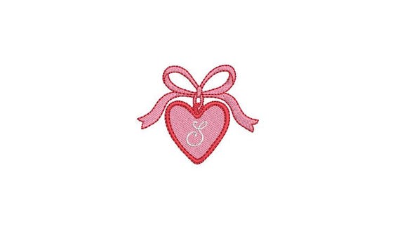 Heart Locket Monogram Frame - Machine Embroidery File design -  3x3 inch hoop - Letters Not Included