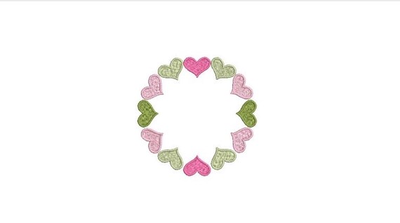 Heart Frame Machine Embroidery File design -  4 x 4 inch hoop - Embroidery Monogram Frame