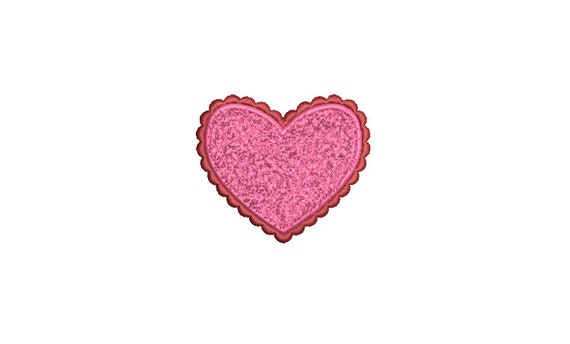 Chenille Heart used with 3D Puffy Foam -  Machine Embroidery File design 4x4 inch hoop - 3 inch size design