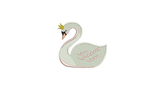 Simple Swan Machine Embroidery File design 4x4 inch or 10cm x 10cm hoop - instant download