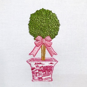 Chinoiserie Topiary Embroidery - Blue Willow - Machine Embroidery File design - 4 x 4 inch hoop - Instant Download image 2