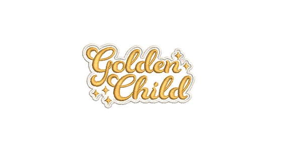 Golden Child Machine Embroidery File design  - 4 x 4 inch hoop - 10cm hoop - Retro Embroidery Design - Patch Design Download