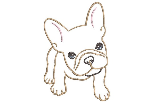 French Bulldog Machine Embroidery File design - 5x7 inch hoop - Frenchie Embroidery