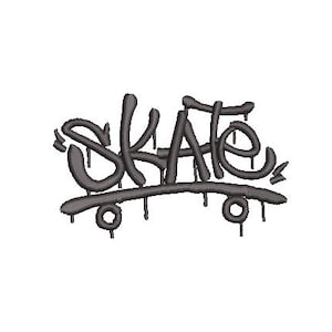 Skateboard Machine Embroidery File design - 4x4 inch hoop - Skate Design - Graffiti Embroidery