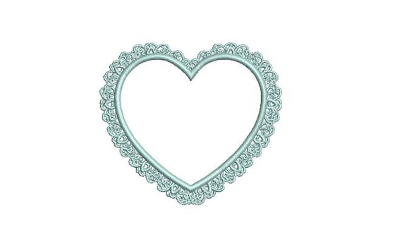 Lace Heart Embroidery File design - 4 x 4 inch hoop  - instant download - Wedding Embroidery Design - Bride File - #3