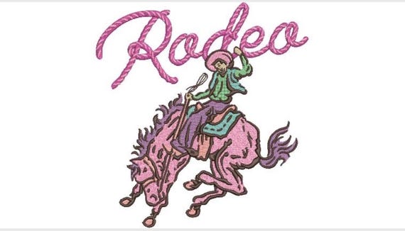 Rodeo Cowboy Machine Embroidery File design - 8x8 inch hoop - Western Embroidery Design Download