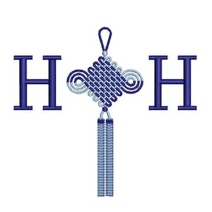 Chinese Tassel Machine Embroidery File design - 4x4 inch hoop - Instant Download -chinoiserie chic
