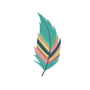 Machine Embroidery Boho Whimsical Large Tribal Feather Machine Embroidery File design 5x7 hoop Instant Download