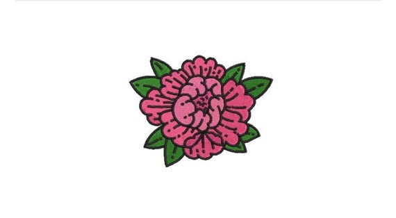 Peony Tattoo Flower Machine Embroidery File design 4 x 4 inch hoop - Flower Design Download