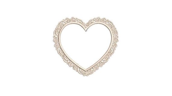 Lace Heart Embroidery File design - 4 x 4 inch hoop  - instant download - Wedding Embroidery Design - Bride File - #1
