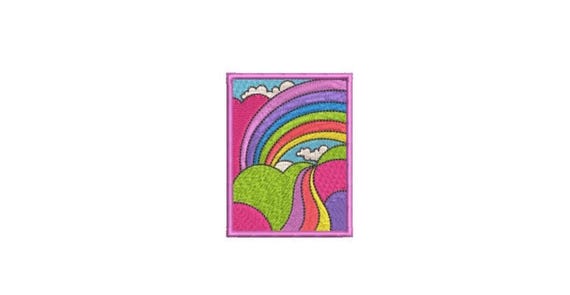 Rainbow Patch Machine Embroidery File design  - 4 x 4 inch hoop - Rainbow Embroidery Design - 3 inch patch design