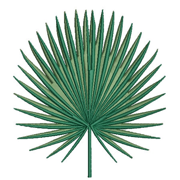 Fan Palm Leaf Machine Embroidery File design - 5 x 7 inch hoop - Palm Silhouette -  Brother Embroidery