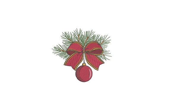 Christmas Branch Embroidery - Machine Embroidery File - design 4x4 inch hoop - Xmas Embroidery Design