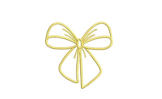 Simple Bow Machine Embroidery File design - 4 x 4 inch hoop - Monogram Design - Digital Download Bow embroidery Design
