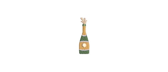 Champagne Bottle - Machine Embroidery File design  - 4x4 hoop - Mini embroidery