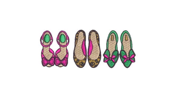 Fancy Shoes Machine Embroidery File design - 4x4 hoop - instant download - shoe addict design