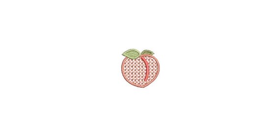 Mini Cross Stitched Peach 3cm Machine Embroidery File design  - 4x4 hoop - Instant Download