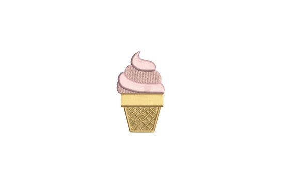 Pink Ice-cream Mini 6cm Machine Embroidery File design - 4 x 4 inch hoop - icecream embroidery